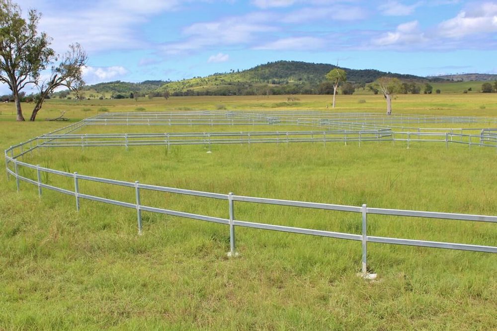 Steel horse fencing installed on a South East Queensland agricultural property