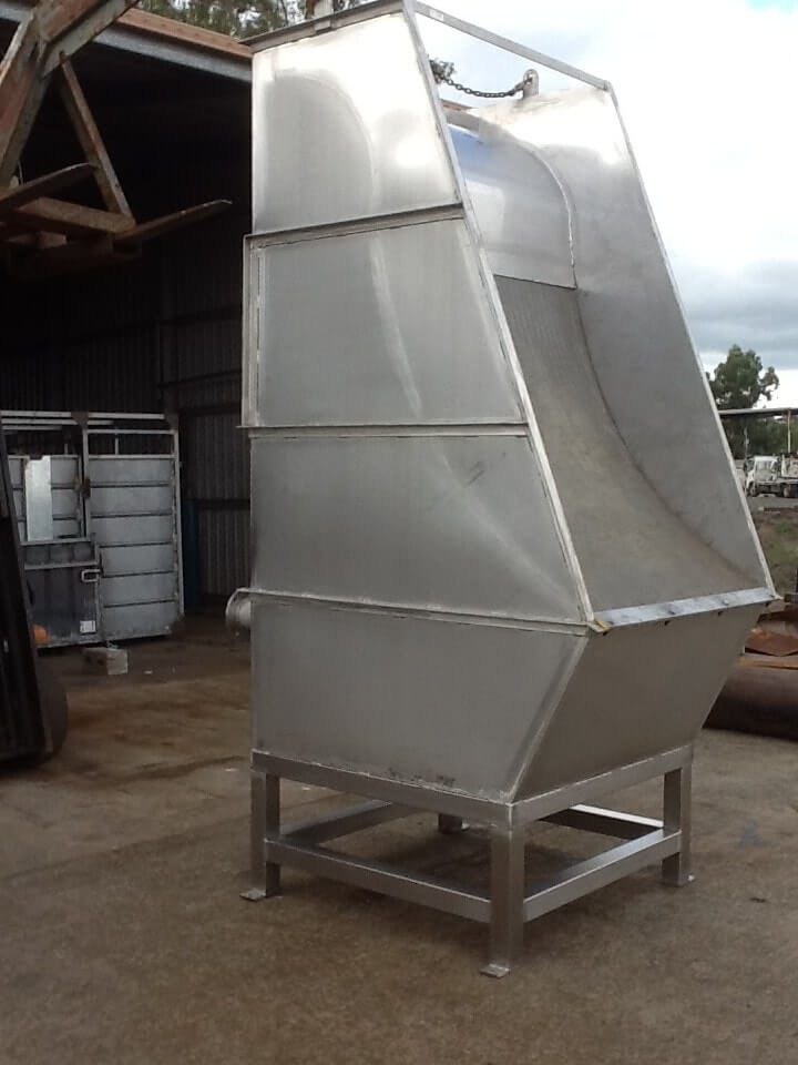 Stainless steel salt brine strainer custom fabricated for industrial use